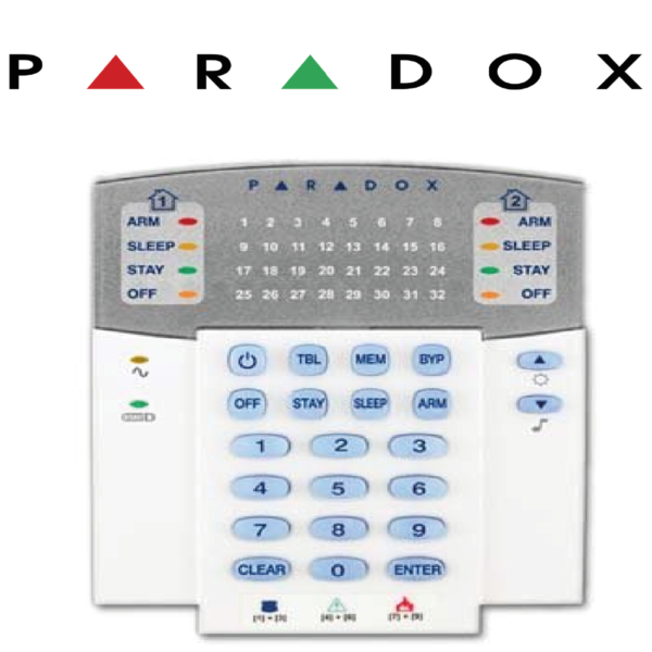 TECLADO LED CABLEADO DE 32 ZONAS (PA-K32+)